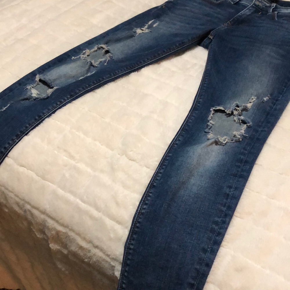 EXPRESS - Distressed Skinny Jeans - Picture 7 of 11